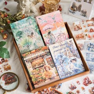 Morning foam PET sticker book 4: 00 orderly series girl brigade clap account material decoration sticker book 4
