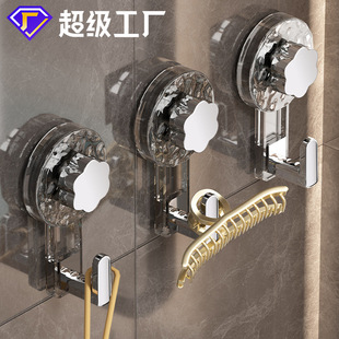 Bathroom Rotating Vacuum Suction Cup Hook Toilet Wall Non-Punch Strong Seamless Hook Towel Clothes Hook