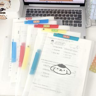 A3 Pull Rod Sanrio Upgrade Test Paper Buckle Type Side Open Storage Rotating Transparent File Folder Double Clip