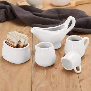 Ceramic western steak sauce juice boat white milk jar sugar jar coffee matching honey milk cup factory wholesale