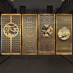 Wrought Iron Stainless Steel Carved Board Processing Wholesale Sales Department Hollow Aluminum Carved Outdoor Background Board Hotel Screen Partition
