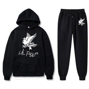 Amazon новый европейский и американский певец Lil Peep Street трендовый свободный флисовый костюм с капюшоном для мужчин и женщин