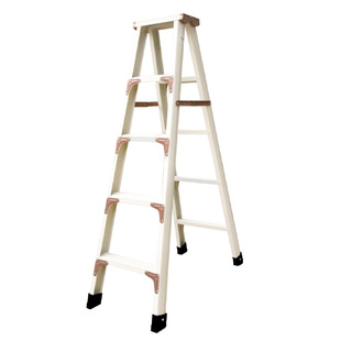 Herringbone Ladder White Carbon Steel Ladder Multifunctional Indoor Engineering Folding Telescopic Portable Double Side Engineering Stair Climbing