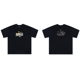 Carhart carhartt Short-sleeved T-shirt Printed Letters Round Neck Polo Shirt Loose Casual All-match Trendy Men's and Women's Wip