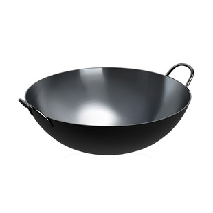 Commercial Household Old-fashioned Thickened Frying Pan Uncoated Double-ear wrought iron Large Iron Pan Household Non-stick Pan Round Bottom Frying Pan