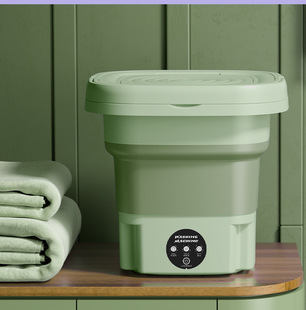 Cross-border folding washing machine mini household washing machine underwear baby automatic portable bear double warehouse washing machine