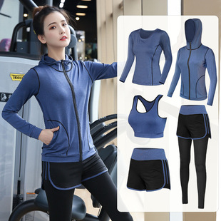 Yoga Clothing suit Women's Spring and Summer Five-piece Sports Fitness Clothing Elastic Professional Morning Running Outdoor Running Quick-dry Clothes