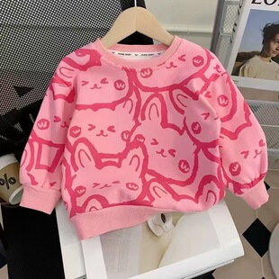 Girls Spring & Fall Suit 2025 New Baby Girl Fashionable Spring Sweatshirt Kidsren's Long-Sleeved Tops and Leggings Two-Piece Set