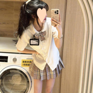 Uniform Short-Sleeved Suit Shirt Summer Japanese Basic College Pleated Skirt Top