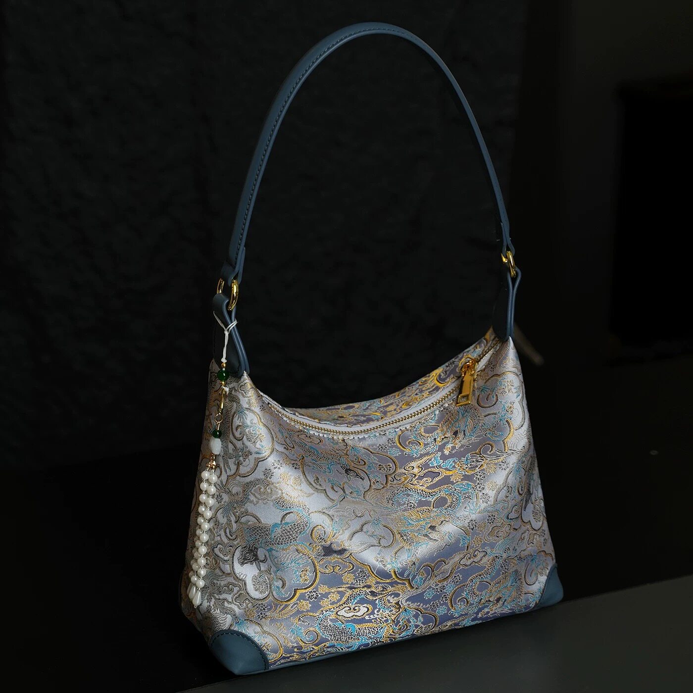 Intangible cultural heritage Song brocade silk women's bags, new Chinese style, cheongsam style, new Chinese style Shu brocade handbags, crossbody bags, underarm bags