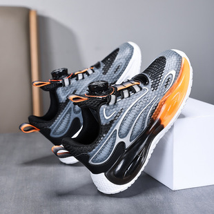 Boys' Shoes Summer 2024 New Children's Mesh Breathable Running sneaker Children's Swivel Buckle Basketball Shoes