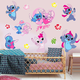 Star Baby Children's Room Cartoon Animation Decorative Wall Decoration Poster Shi Di Zi Angel Pink Graffiti Wall Sticker Self-adhesive
