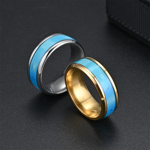 European and American fashion turquoise pattern oil drop stainless steel ring for men and women fashion titanium steel jewelry ring wholesale