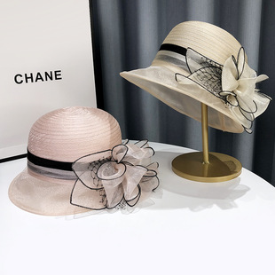 Organza Hat Women's Summer Sun Protection Sun Hat Anti-uv Fashionable Flower Fisherman Hat