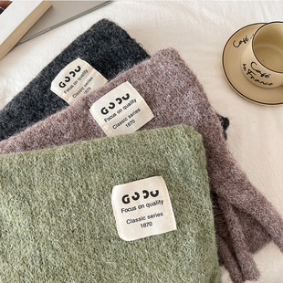 2024 New Winter Fashion Thickened Scarf Korean Style All-match Knitted Wool Warm Wool Scarf for Lovers
