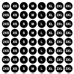 Cross-border clothing round size label size label sticker copper plate sticker wholesale clothing code number label
