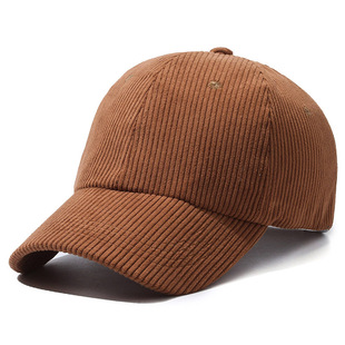 Hat autumn women's new corduroy light board baseball cap simple solid color peaked cap warm all-match baseball cap