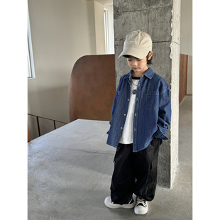 2024 Haima's Boy's Long Sleeve T-shirt Children's Korean Children's Wear Raglan Sleeve Autumn Clothes Spring and Autumn New