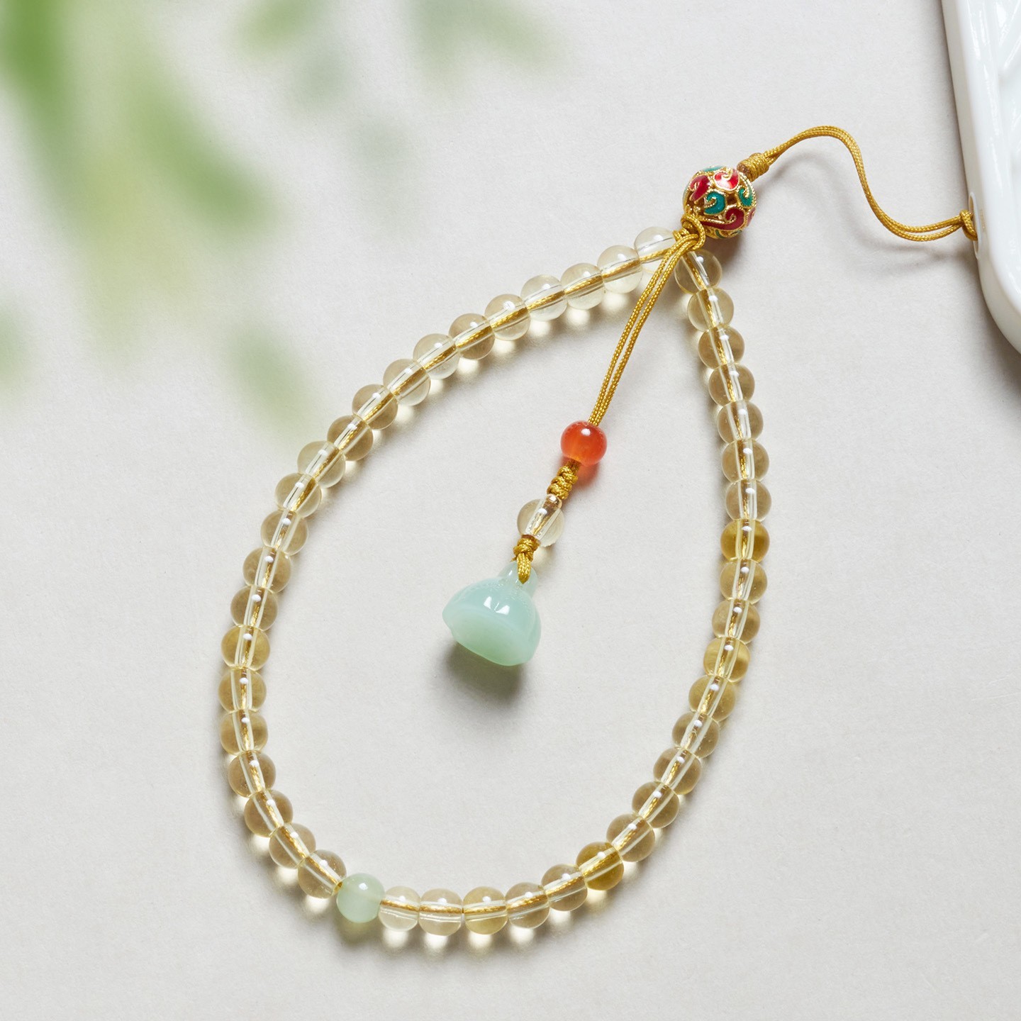 Tourmaline Color Crystal Mobile Phone Chain Wrist Rope Dopamine Hanging Chain Women's Mobile Phone Lanyard Mobile Phone Case Chain Chain Rope