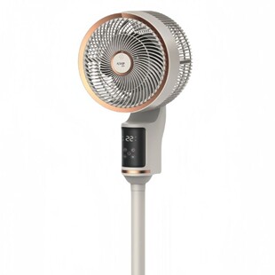 New Smart Voice Air Circulation Fan Household Voice Remote Control Electric Fan Light Sound Floor Fan Desktop Dual-Use