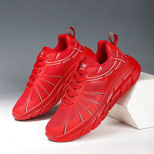 in stock Spring and Autumn Cross-border plus size Men's sneaker Breathable Mesh Soft Bottom Running Shoes Ultra-light Trendy Men's Shoes