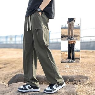 Workwear charging pants men's autumn American high street outdoor mountaineering sweatpants loose straight sports casual trousers