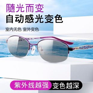 Imported Color-Changing Reading Glasses for Women, New Classy Progressive Polarized Middle-Aged and Elderly High-Definition Reading Sunglasses