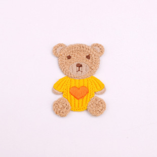Cross-border Special for Animal Cartoon Cloth Stickers Clothing Hats Decorative Stickers No Adhesive Seamable Bear Wool Embroidered Cloth Stickers