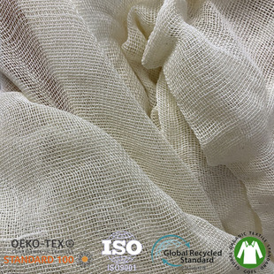 GOTS Certified Environmental Organic Cotton Mesh Gauze Shopping Bag Bundle Pocket Fabric