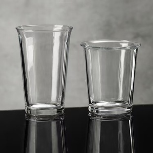 Transparent Ins Style Glass Cup Flip Cup Internet Celebrity Japanese Korean Style Tea Cup Coffee Cup Milk Cup Hand Gift Cup
