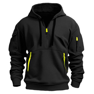 Cross-border Spring and Autumn Men's Sweater Hoodie Zipper Multi-pocket Long-sleeved Pullover Sports Casual Jacket