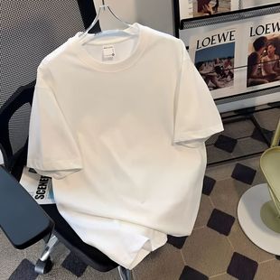 American Style Retro Pure Cotton Short-sleeved T-shirt Unisex Men's Crewneck Loose plus size Top Trendy Brand Casual All-match Hair