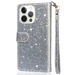 Foreign Trade Glitter Zipper Bag Suitable for iphone16 Flip Leather Case 15promax Card Holder Protective Cover 14