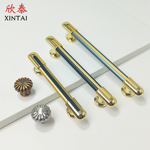 Pumpkin zinc alloy handle aluminum profile cabinet wardrobe cabinet door wire drawing handle mushroom single hole furniture plastic handle