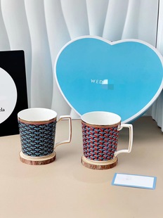 WED Byzantine bone china mug European style coffee cup vintage Cup couple's heart-shaped gift box suit