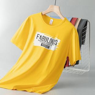Men's Short-sleeved T-shirt Fashionable Brand American-style English Printed Half-sleeved Crewneck Skin-friendly Cool T-shirt Top Clothes