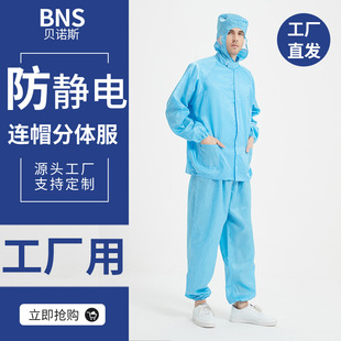 Food and medicine workshop dust-proof work clothes clean dust-free clothes for men and women dust-free workshop anti-static hooded split clothes