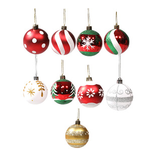 Wholesale 6cm Painted Christmas Ball Decoration Props Christmas Tree Hanging Ornaments Hand Painted Christmas Ball Plastic Plated Ball