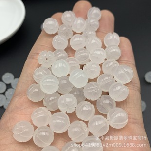 Jade beads white pumpkin beads round beads diy jade jewelry accessories bracelet jade beads jade beads wholesale