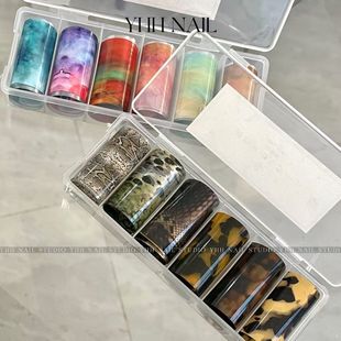 New nail art transfer paper net red explosion amber hawksbill snake ink blooming diy nail decoration wholesale