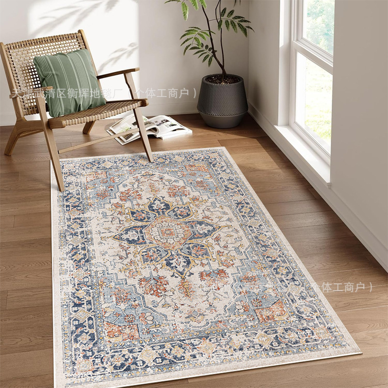 Cross-border Amazon Persian Crystal Velvet Home Entrance Dirt-resistant Wear-resistant Floor Pad Guest Living Room Coffee Table Easy-care Carpet