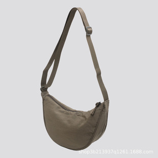 Cross-border New Dumpling Bag Girls High-end Niche Design Nylon Cloth Wide Shoulder Strap Casual Shoulder Bag Crossbody Bag