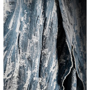 Tattered Home Textile Texture Blue Jacquard Curtain Fabric Denim Washed Hole Clothing Fabric Fabric Designer Reconstruction