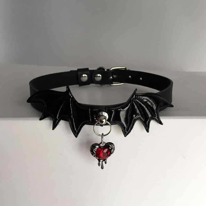 Black Leather Choker Collar Dark Punk Y2K Subculture Spider Necklace Lolita Necklace Halloween