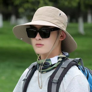 Advanced Sense Summer Big Brim Hat Men's Fisherman Hat Outdoor Sun Protection Travel Mountaineering Men's Sun Hat