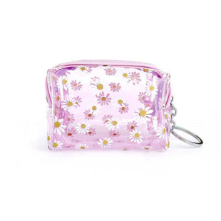 Cross-border Hot Selling PVC Coin Purse Wallet Handheld Daisy Zipper Small Bag Makeup Sample Storage Fidelity Bag