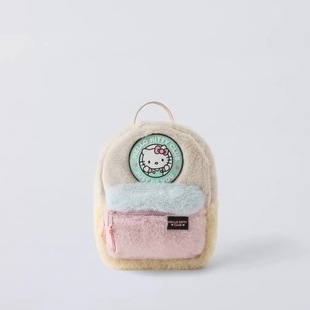 2024 New Backpack Kindergarten Schoolbag Children's Bag Girls' Joint Disco KT Cat Plush Mini Backpack