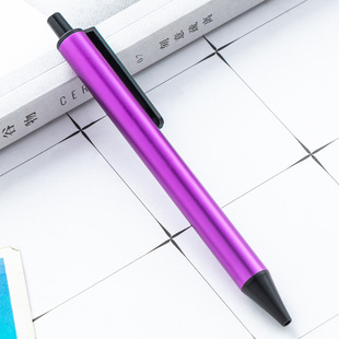 New multi-color push aluminum pole pen laser logo student stationery writing pen advertising promotional gifts in oil pen