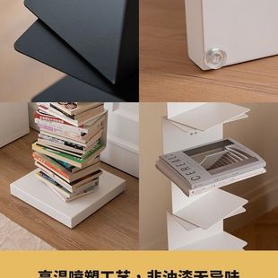 Invisible Bookshelf Floor Internet Celebrity Living Room Wrought Iron Corner Bookcase Modern Simple Three-Dimensional Hidden Ins Storage Rack