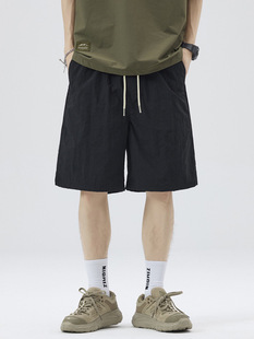 LKTM Men's# Summer Thin Side Stripe Three Bar Quick-drying Casual Shorts Men's Loose Straight Pants